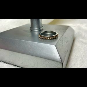 Yellow Topaz Crystal Channel Eternity Band